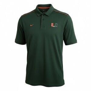 Nike Team Miami Hurricanes Sphere Dry Polo Shirt Mens XL Green NCAA Football